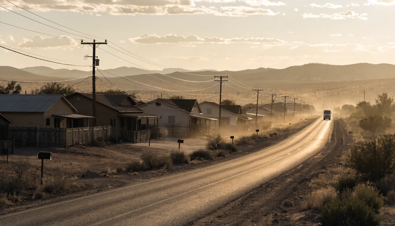 Rural roads of Mountain View Acres along the US-395 corridor southwest of Victorville