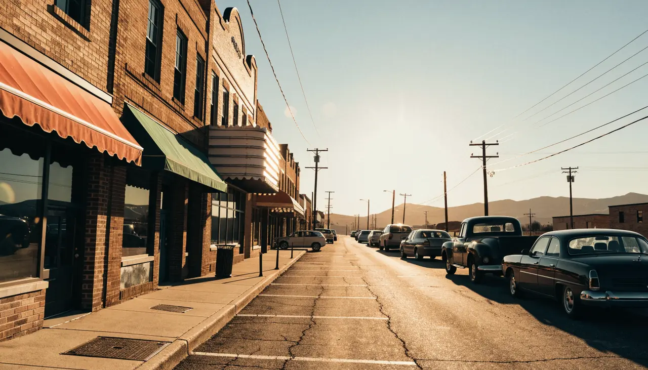 Historic Seventh Street storefronts in Old Town Victorville along the old Route 66 alignment