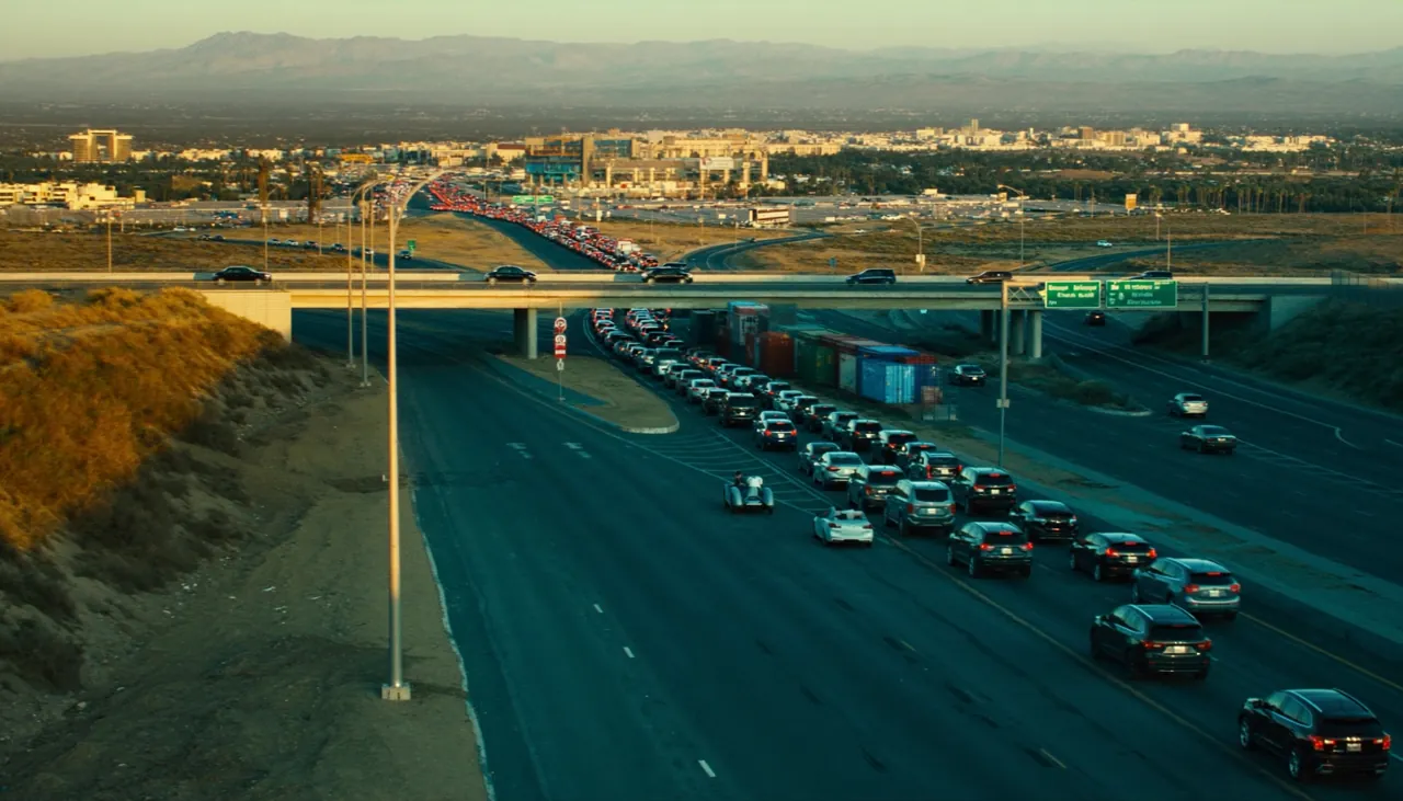 Traffic backed up at the Bear Valley Road and I-15 interchange in Victorville where red-light crashes concentrate